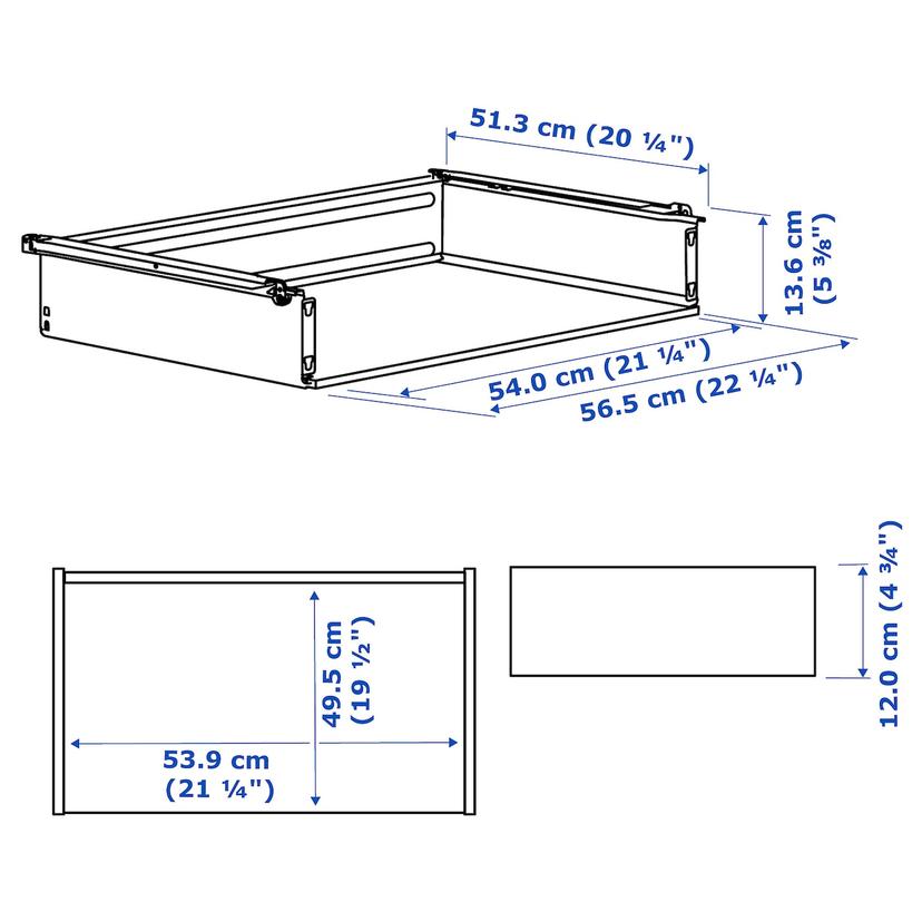 HJÄLPA — ящик без фронтальной панели, белый, 60x55 см