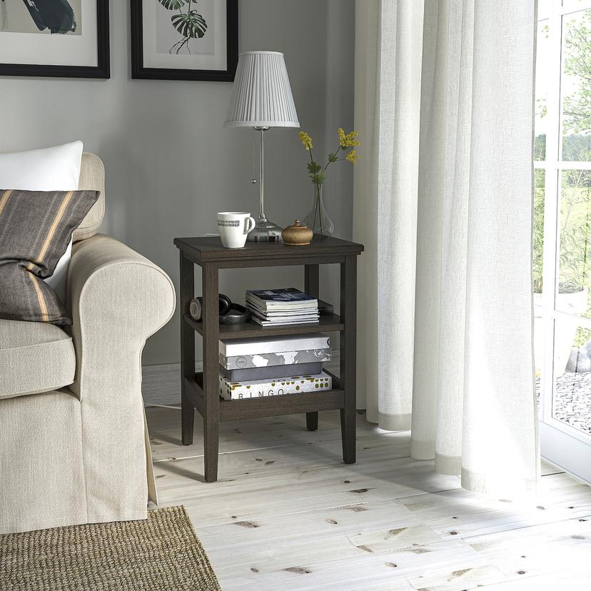 IDANÄS — придиванный столик, темно-коричневый морилка, 46x36 см