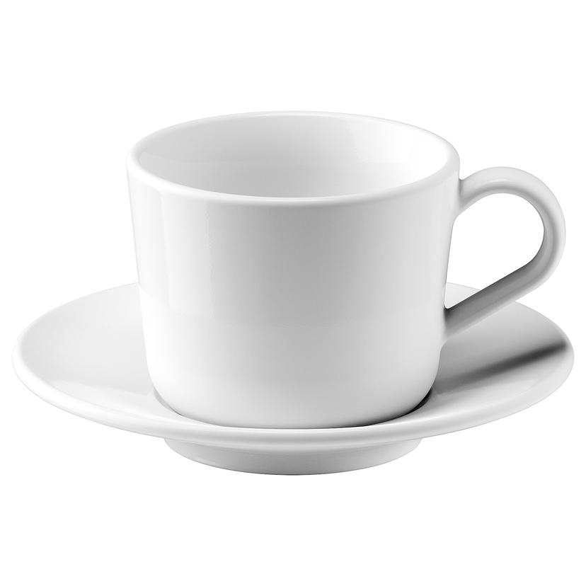 IKEA 365+ — чашка с блюдцем, белый, 13 сл
