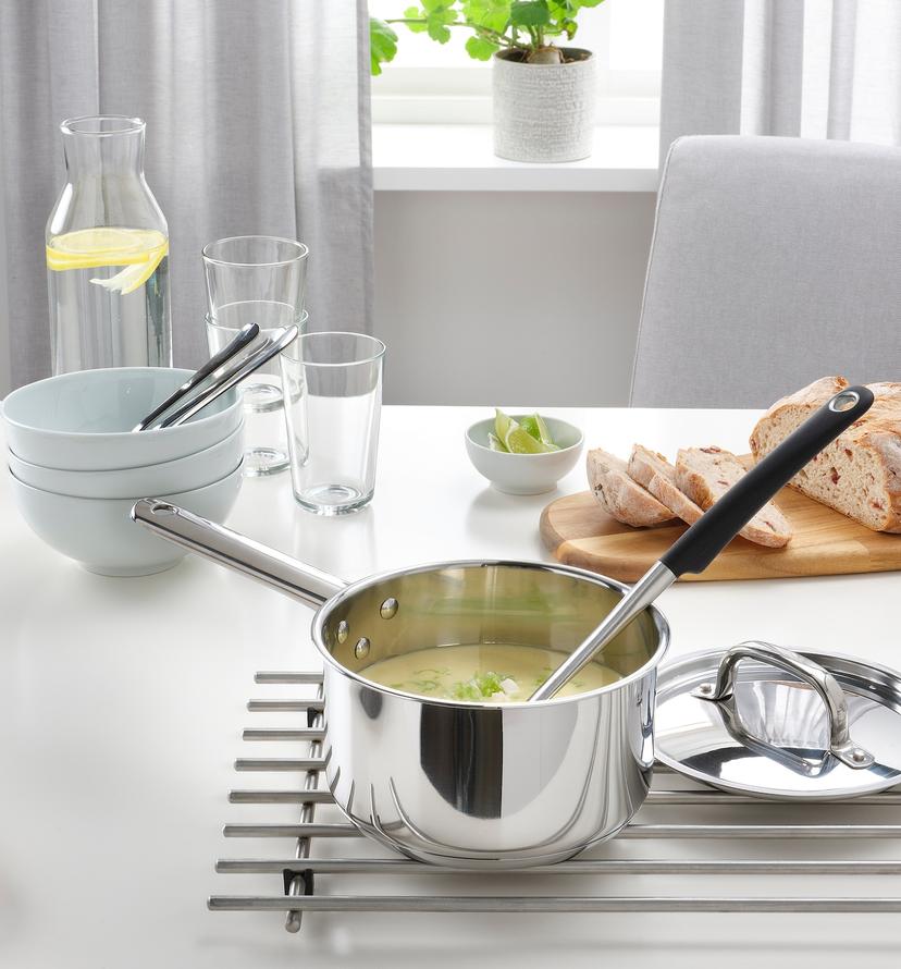 IKEA 365+ — ковш с крышкой, нержавеющ сталь, 2.0 л
