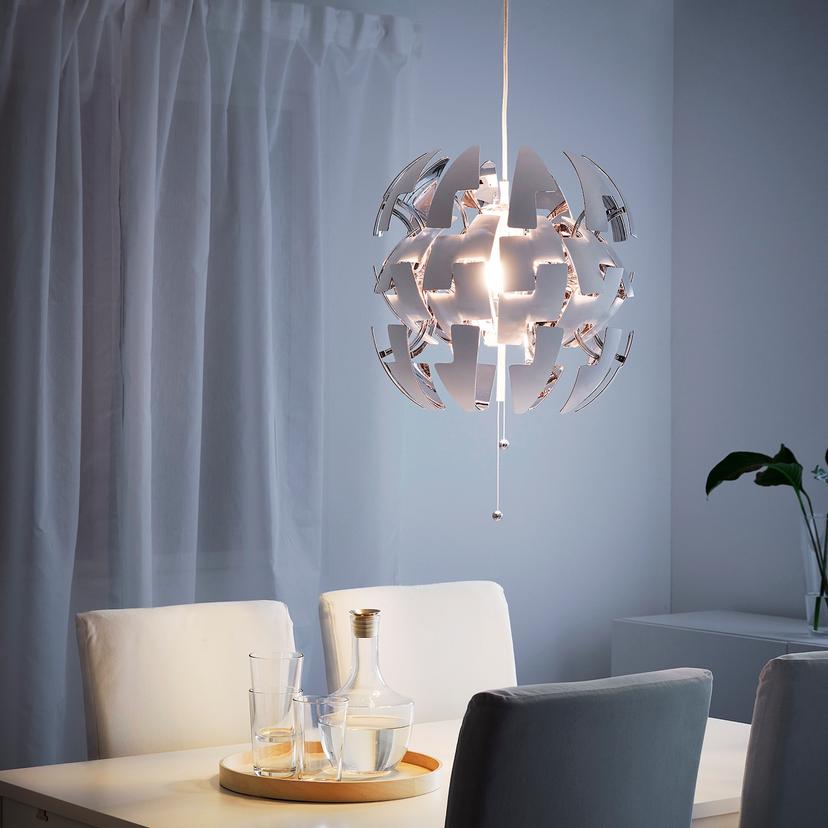 IKEA PS 2014 — подвесной светильник, белый/серебристый, 35 см