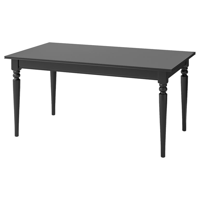 INGATORP — раздвижной стол, черный, 155/215x87 см
