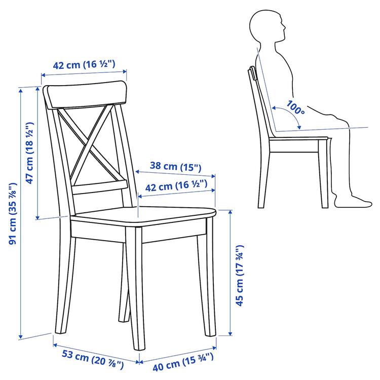стул, белый dimensions