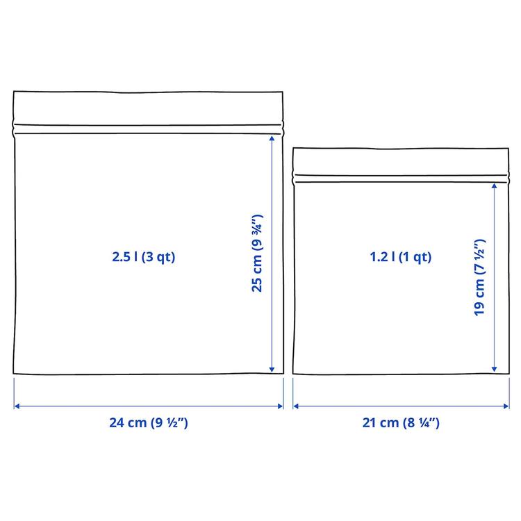 пакет закрывающийся, с рисунком черный/желтый, 2.5/1.2 л dimensions