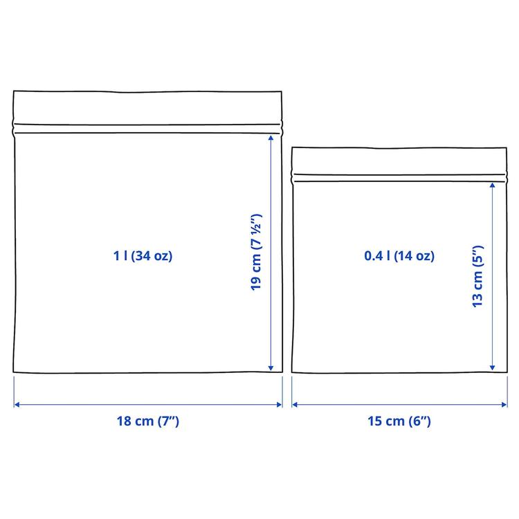 пакет закрывающийся, с рисунком/синий, 1/0.4 л dimensions