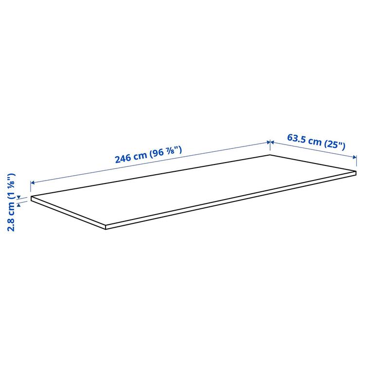 Blat, 246x2.8 см dimensions