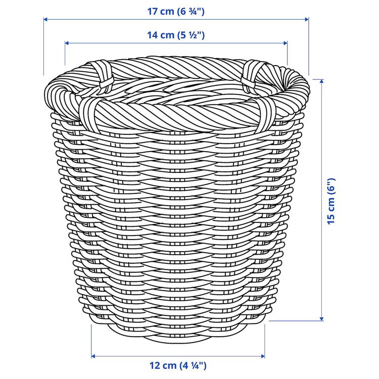 кашпо, ротанг, 12 см dimensions