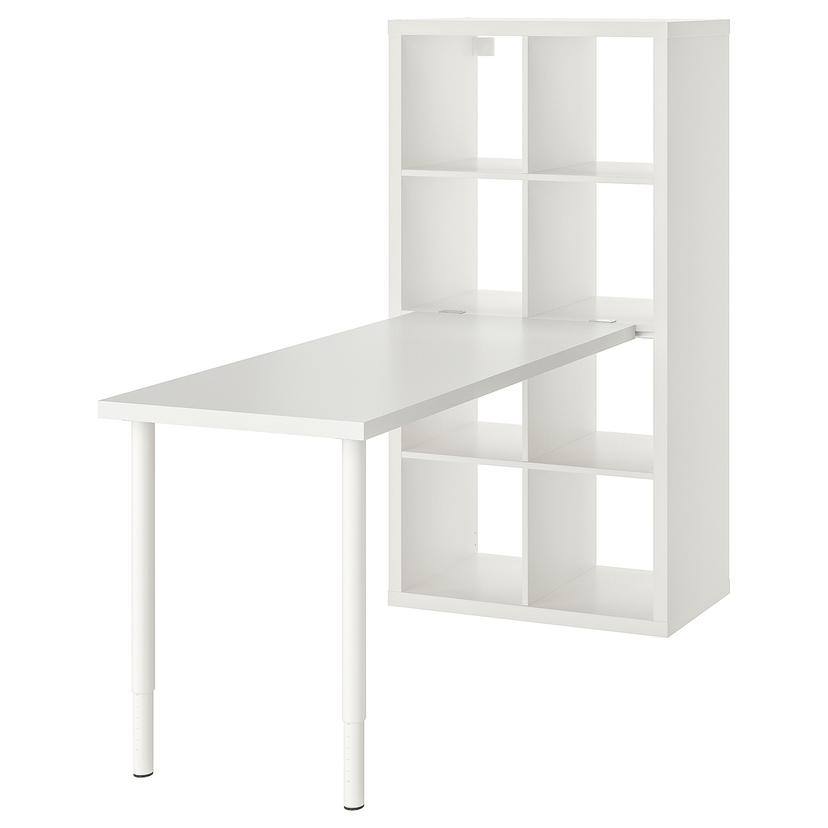 KALLAX / LAGKAPTEN — стол, комбинация, белый, 77x159x147 см
