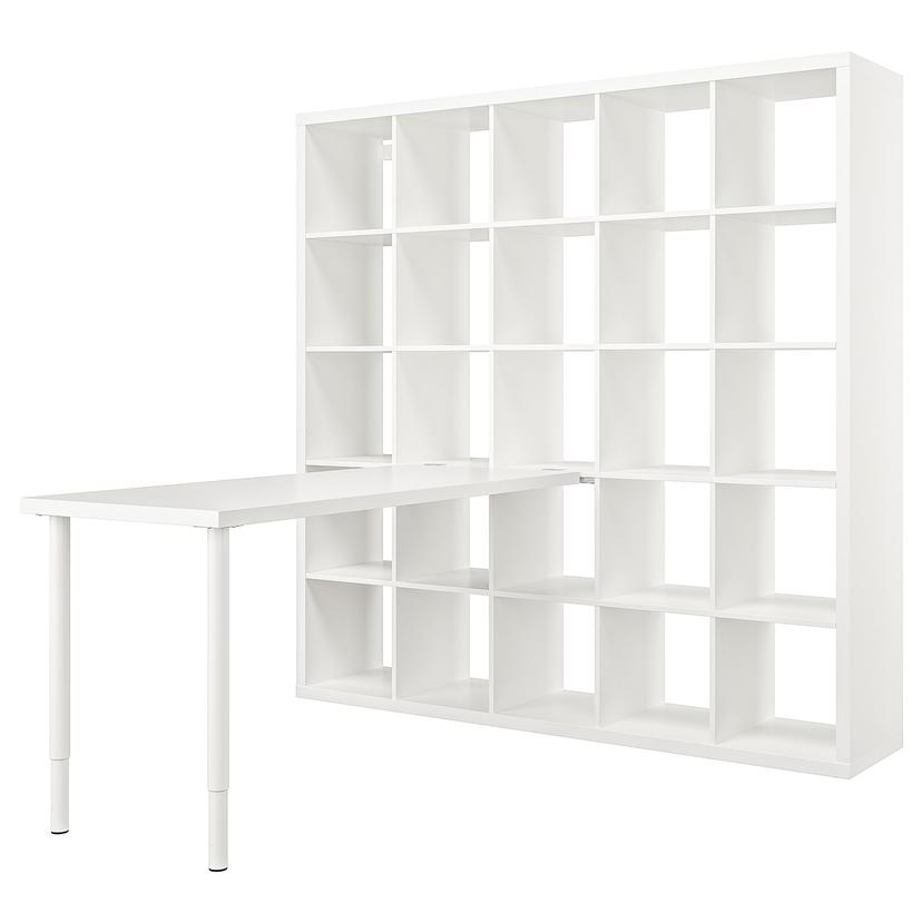 KALLAX / LAGKAPTEN — стол, комбинация, белый, 182x179x182 см