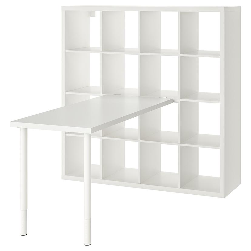 KALLAX / LAGKAPTEN — стол, комбинация, белый, 147x159x147 см