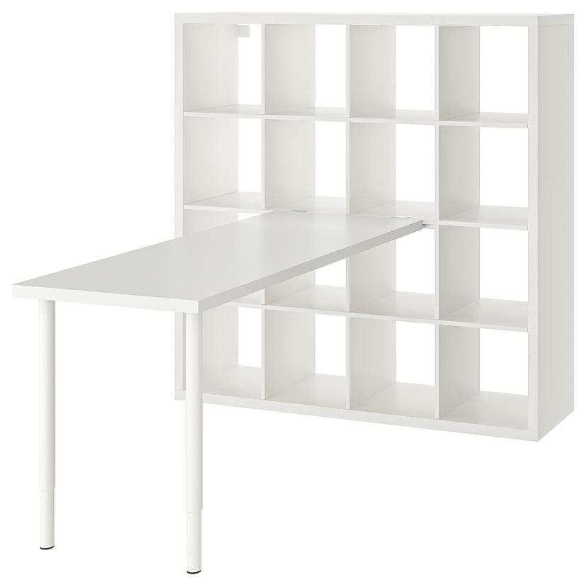 KALLAX / LAGKAPTEN — стол, комбинация, белый, 147x179x147 см