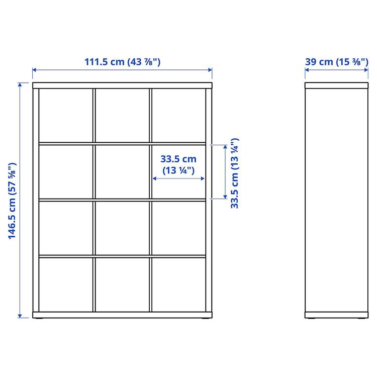 стеллаж с 6 вставками, белый, 112x147 см dimensions