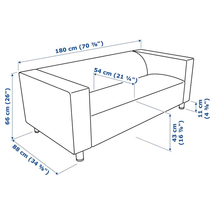 2-местный диван, Vansbro черный dimensions