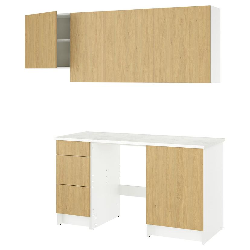 KNOXHULT — кухня, под дуб, 220x61x220 см