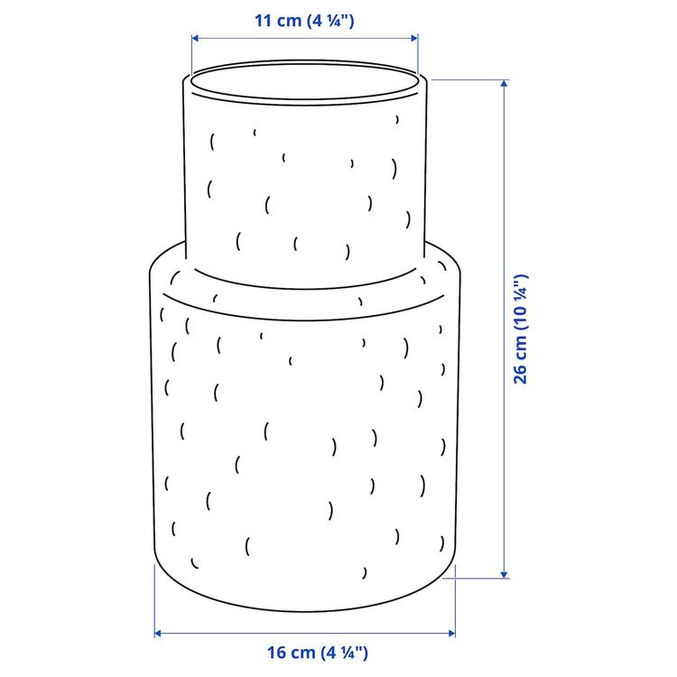 ваза, прозрачное стекло/с рисунком, 26 см dimensions