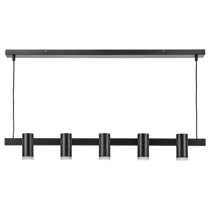 KRANSALG — подвесной светильник с 5 плафонами, черный, 113 см