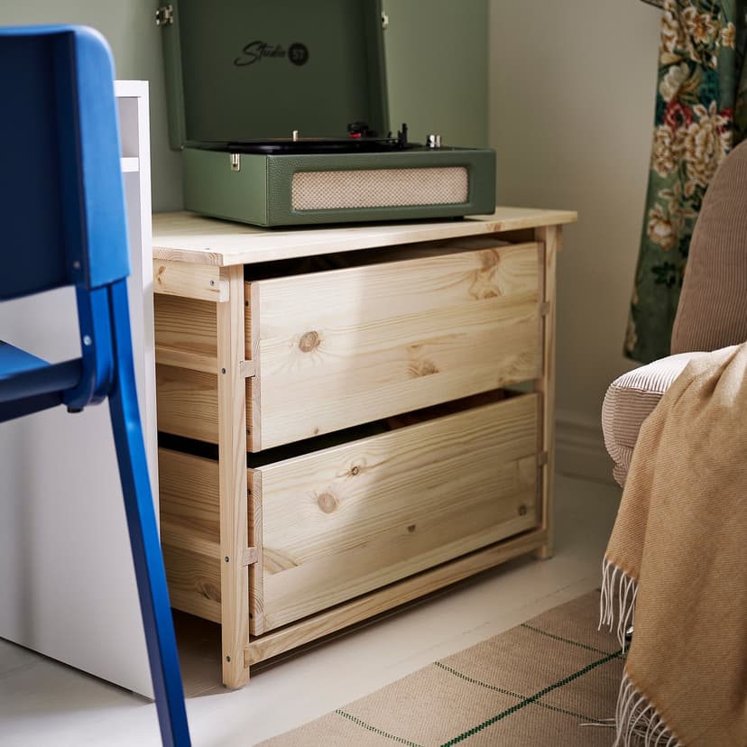 KRONÖREN — Komoda, 2 szuflady, sosna, 