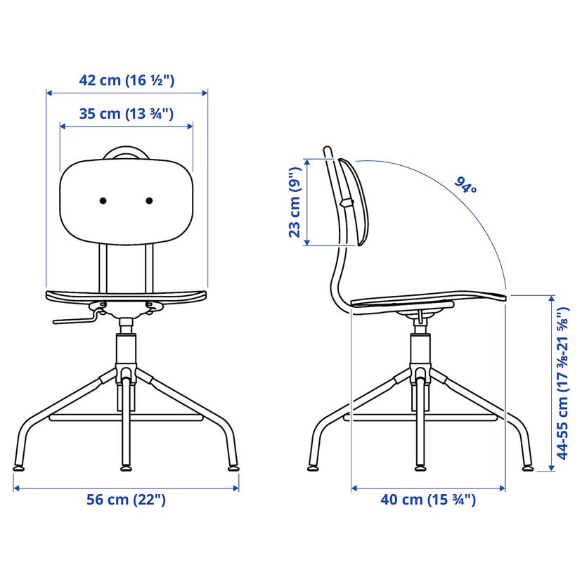 KULLABERG — Вращающееся кресло, сосна/черный