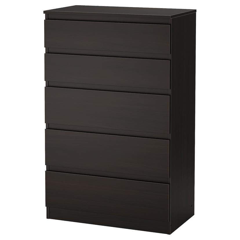 KULLEN — комод с 5 ящиками, черно-коричневый, 70x112 см