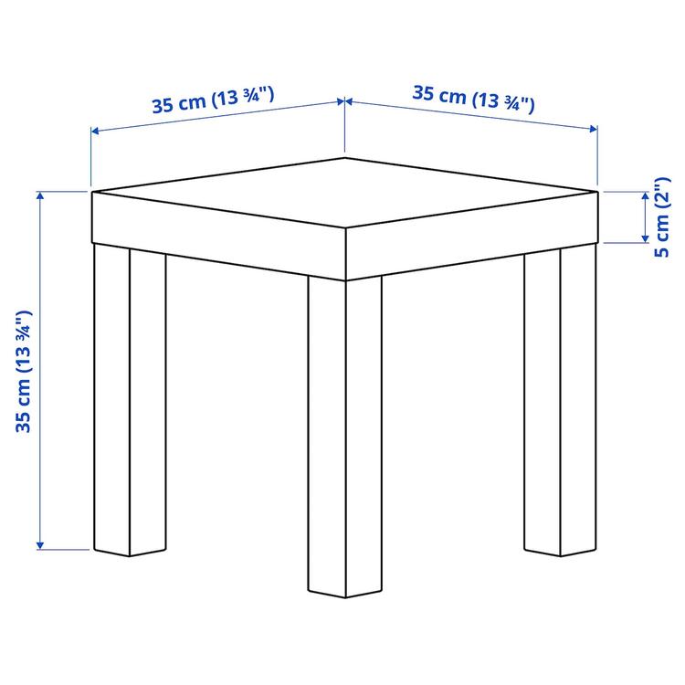 придиванный столик, белый, 35x35 см dimensions