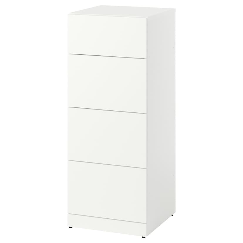 LASTARE — Komoda, 4 szuflady, biały, 