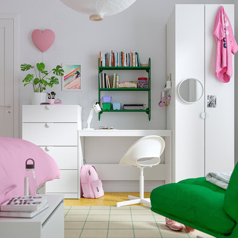 LASTARE — Regał, biały/stół/, 