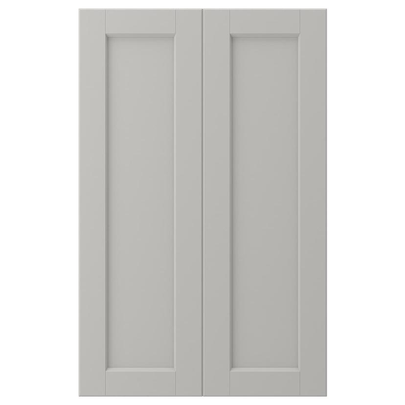 LERHYTTAN — дверца д/напольн углового шк, 2шт, светло-серый, 25x80 см