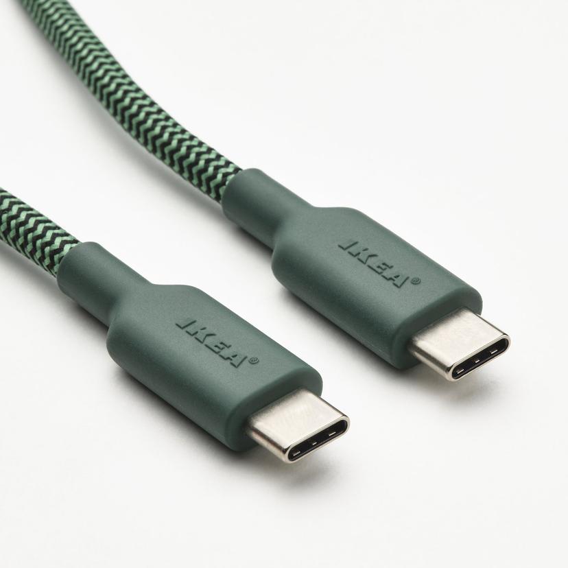 LILLHULT — кабель USB-C–USB-C, насыщенный зеленый, 60 Вт/1.5 м