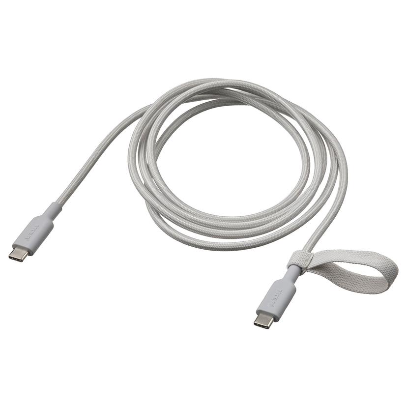 LILLHULT — кабель USB-C–USB-C, светло-серый, 1.5 м