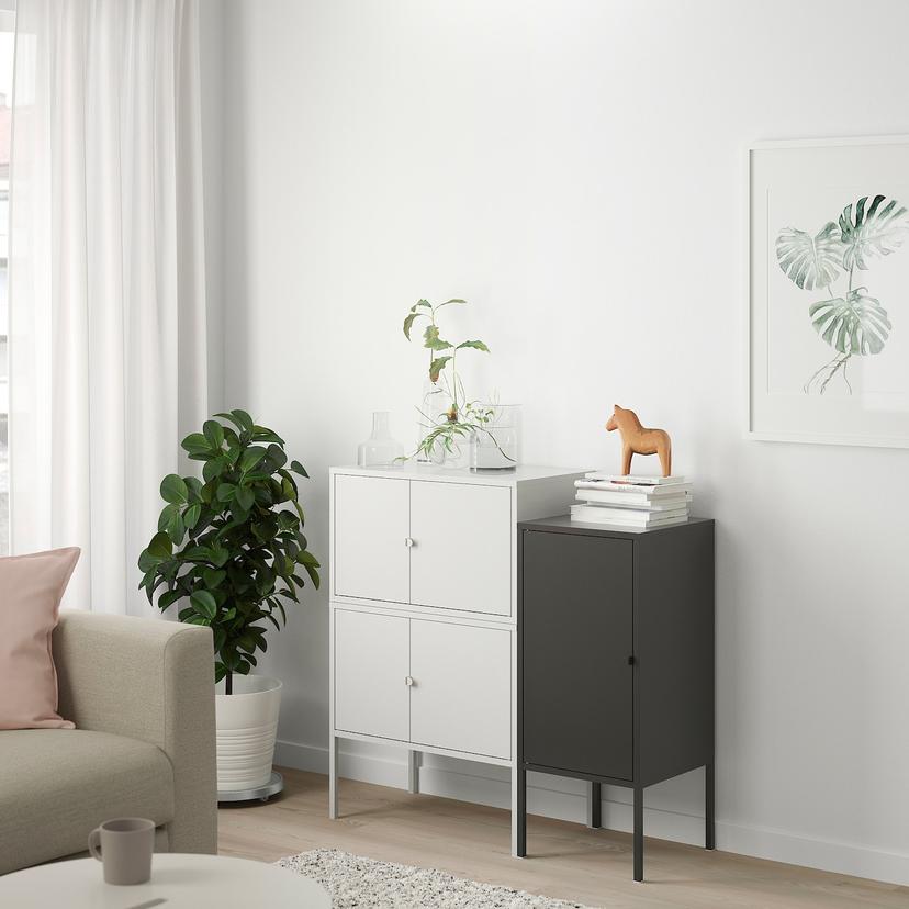 LIXHULT — комбинация шкафов, серый/антрацит, 95x35x92 см