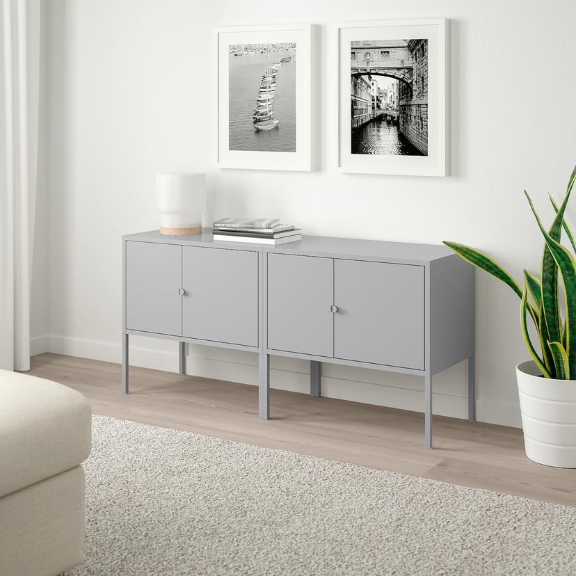 LIXHULT — комбинация шкафов, серый, 120x35x57 см