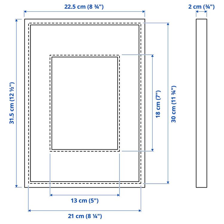 рама, черный, 21x30 см dimensions