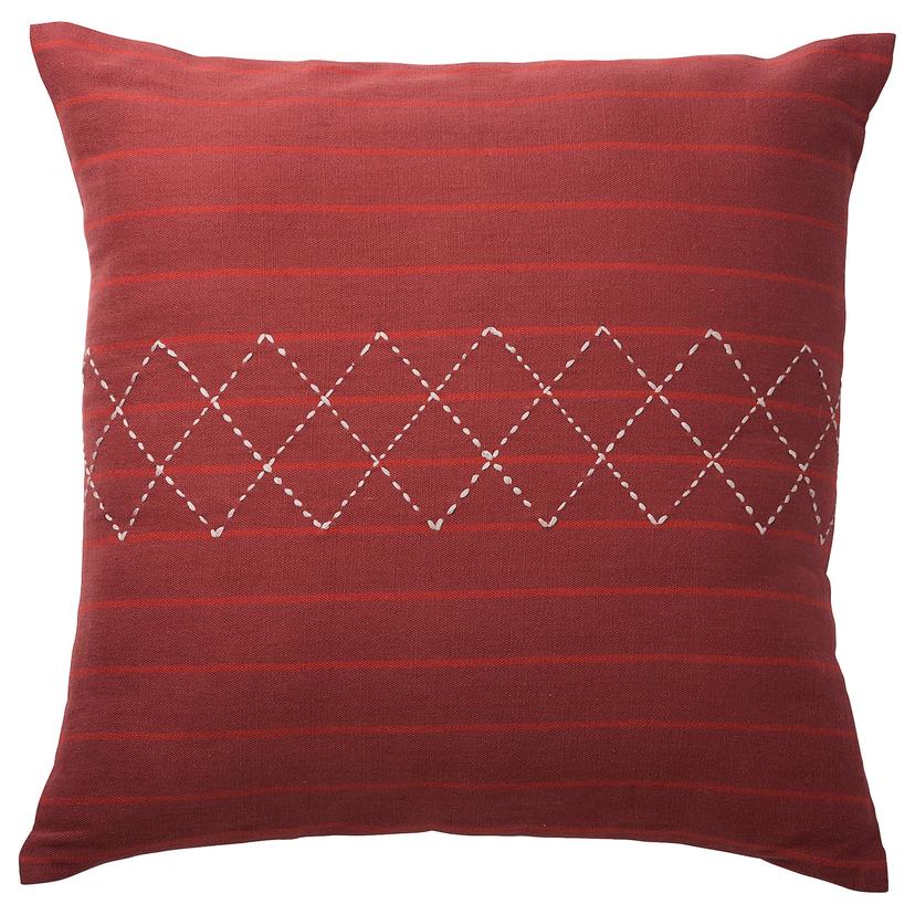 MÄVINN — чехол на подушку, красный белый/ришелье, 50x50 см