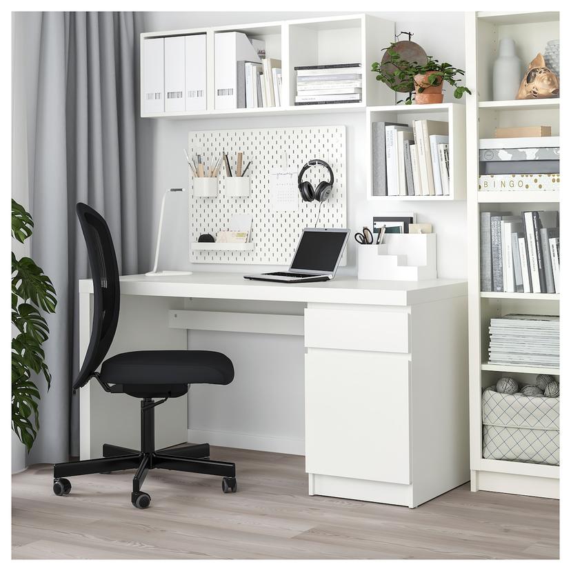 MALM — письменный стол, белый, 140x65 см