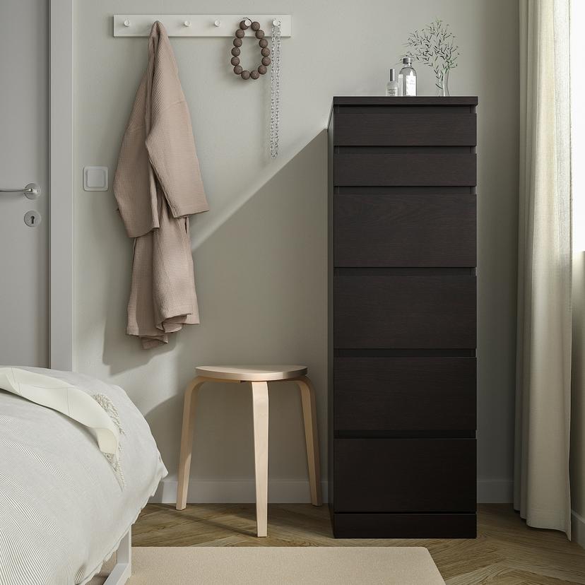 MALM — Комод, 6 ящиков, 40x123 см