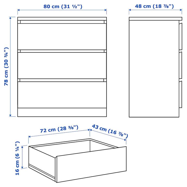 комплект мебели для спальни,2 предм, белый dimensions