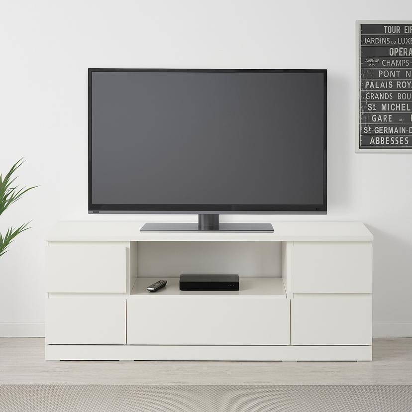 MALM — тумба под ТВ, белый, 160x48 см