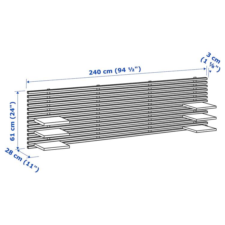 Изголовье кровати, 240 см dimensions