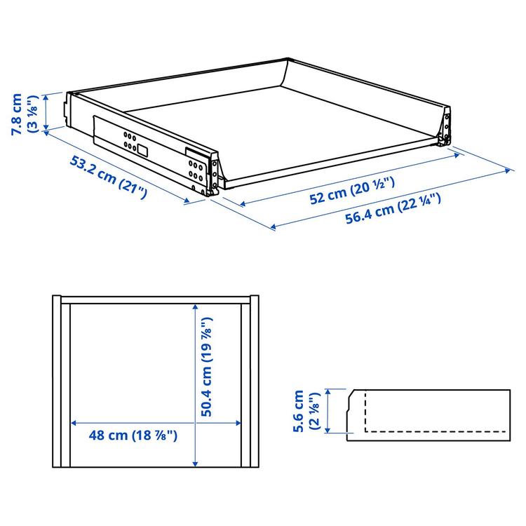 ящик, низкий, белый, 60x60 см dimensions
