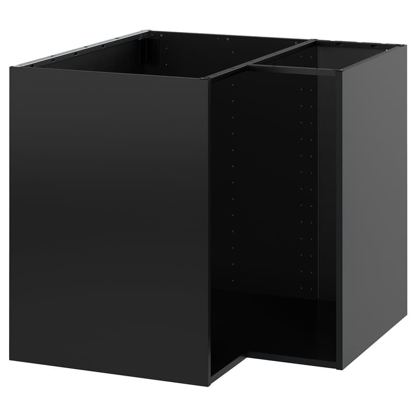 METOD — каркас напольного шкафа углового, черно-серый, 88x60x80 см