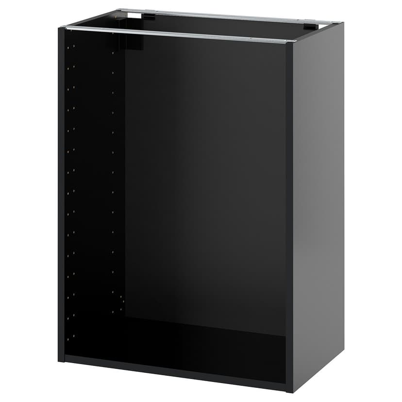 METOD — каркас напольного шкафа, черно-серый, 60x37x80 см