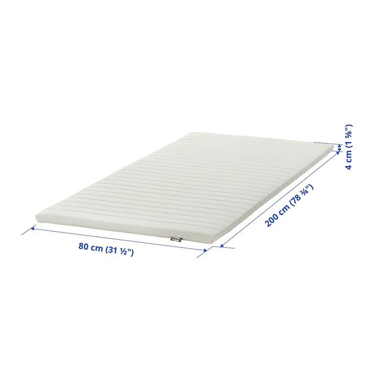 тонкий матрас, белый, 80x200 см dimensions