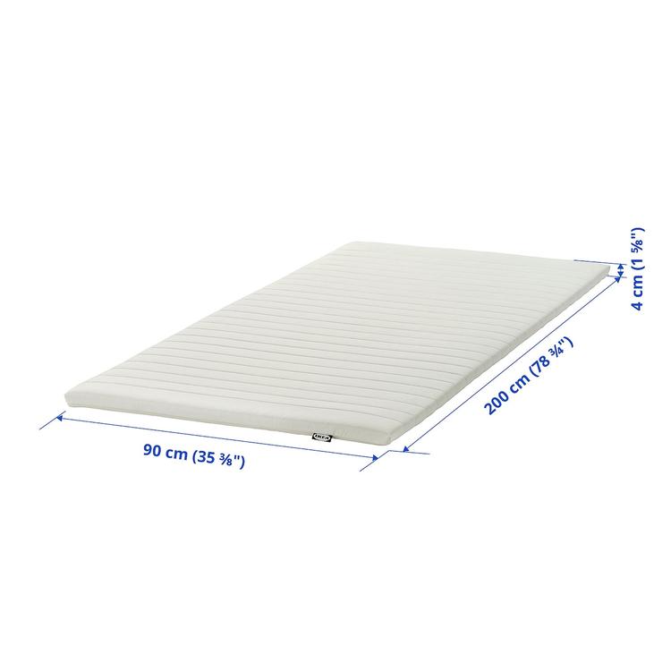 тонкий матрас, белый, 90x200 см dimensions