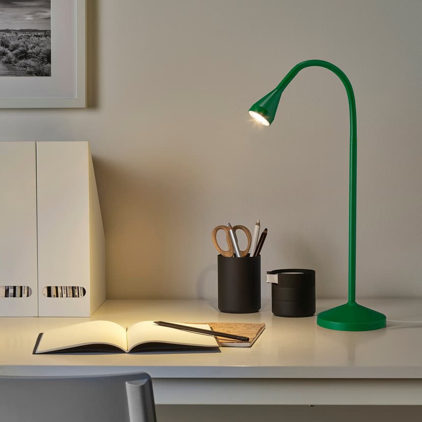 NÄVLINGE — Lampka na biurko LED, zielony, 