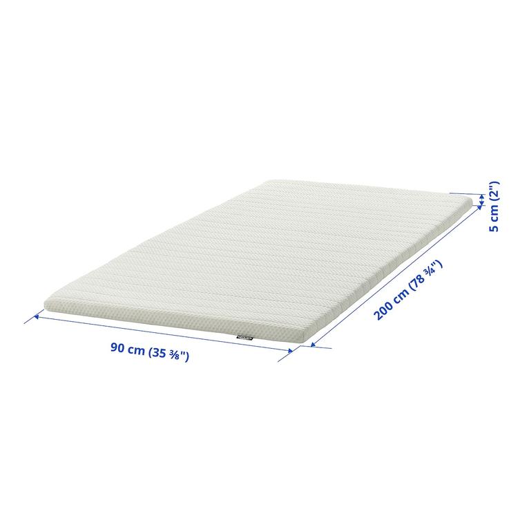 тонкий матрас, белый, 90x200 см dimensions