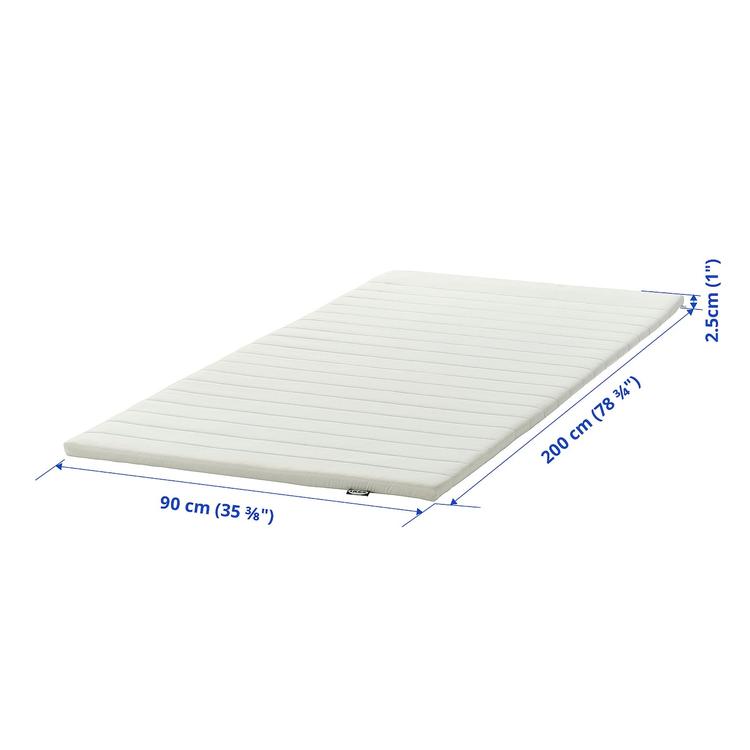 тонкий матрас, белый, 90x200 см dimensions