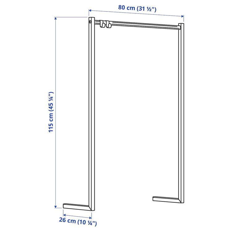 дополнительная платяная штанга, белый, 80x115 см dimensions