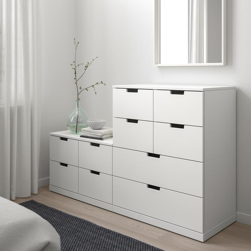 NORDLI — комод с 10 ящиками, белый, 160x99 см