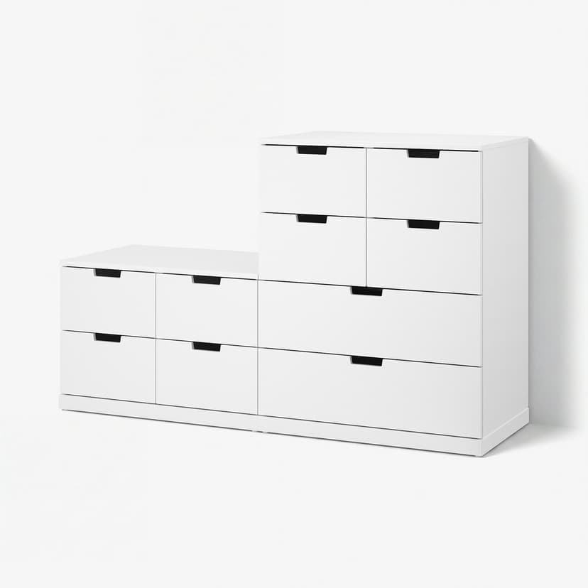 NORDLI — комод с 10 ящиками, белый, 160x99 см