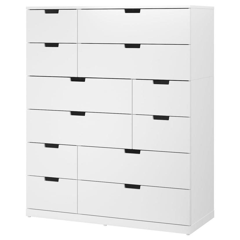 NORDLI — комод с 12 ящиками, белый, 120x145 см